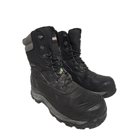 Aggressor Other - Aggressor Men's 8" 8910 Steel Toe Steel Plate WP Work Boots Black/Grey Size 13M